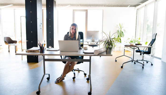 Alone in an office